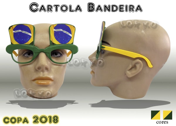 Óculos de festa cartola bandeira Brasil
